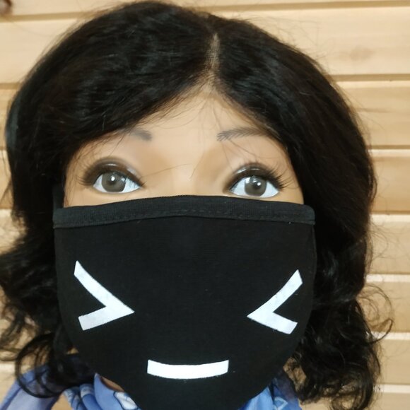 Kawaii/Emoticon Reusable Cotton Face Masks, Set of Three - Picture 3 of 16